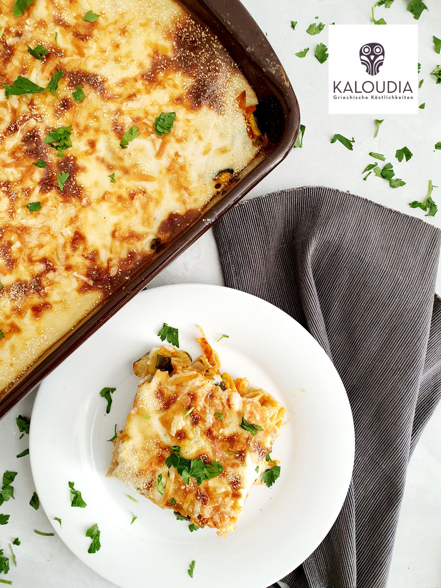 Pastizio vegetarisch (griechischer Makkaroni Auflauf) – KALOUDIA Pastizio vegetarisch (griechischer Makkaroni Auflauf) – KALOUDIA