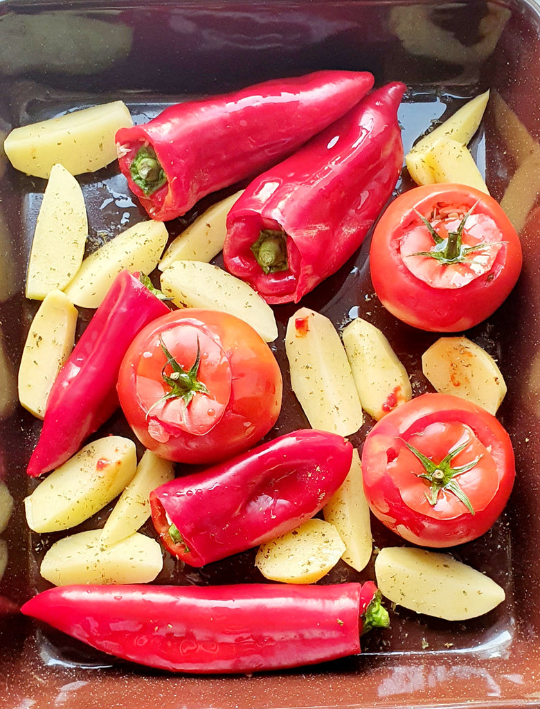 Gemista - Gefüllte Paprika und Tomaten