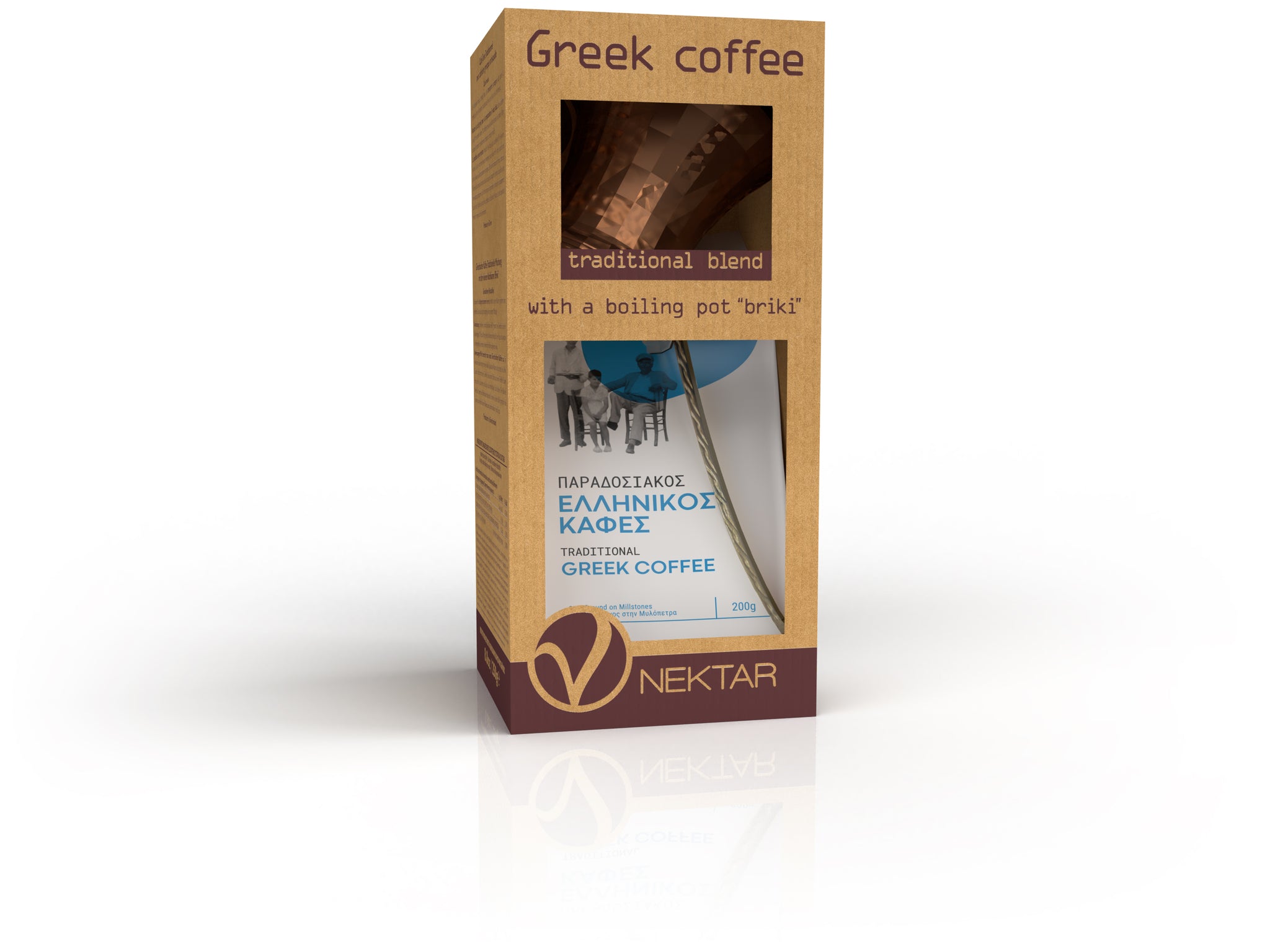 Nektar Griechischer Mokka-Kaffee 200 g mit Mokkakanne