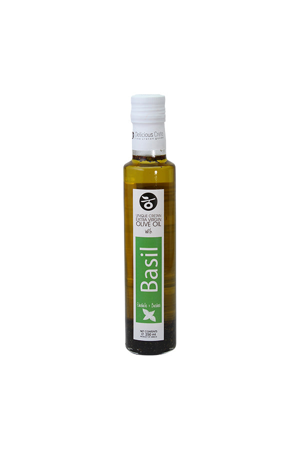 Delicious Crete Olivenöl mit Basilikum 250 ml Flasche